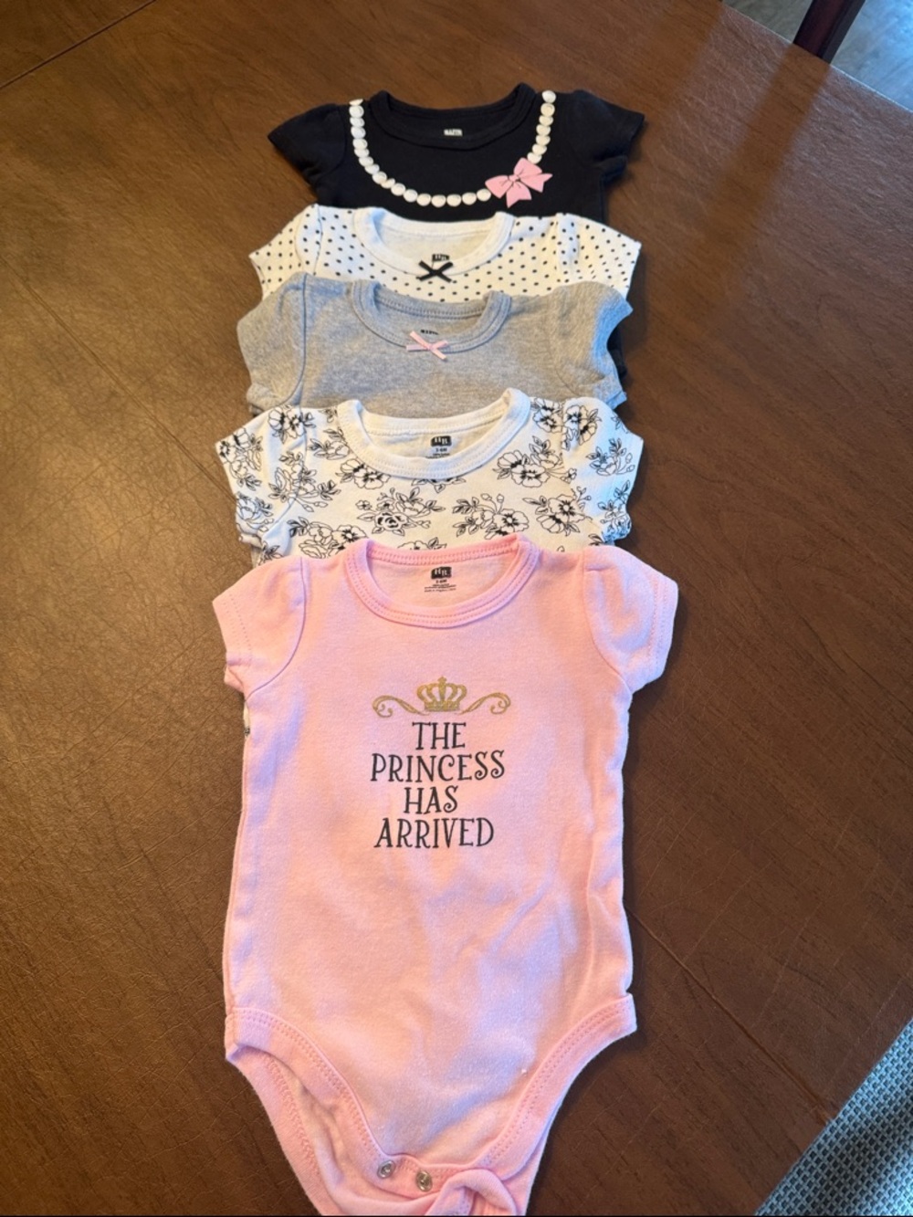 5 Piece Baby Girl Coordinating Onesies